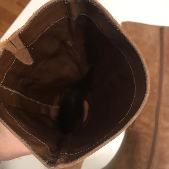 COLDWATER CREEK tan leather tall suede zip up boot - Picture 7 of 8